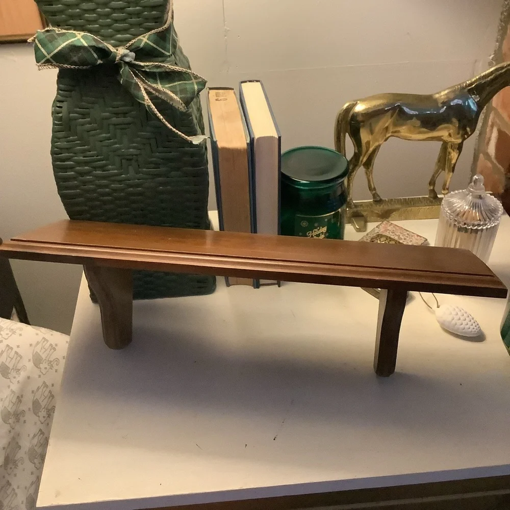 Vintage Cottagecore Solid Wood Wall Display Shelf